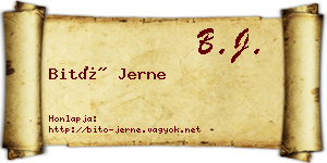 Bitó Jerne névjegykártya